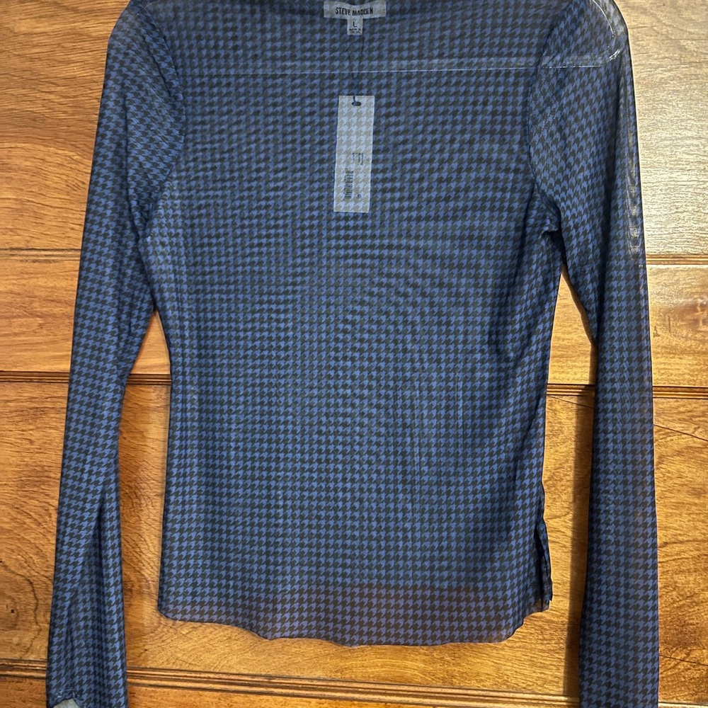 Steve Madden Sheer Blue Shirt